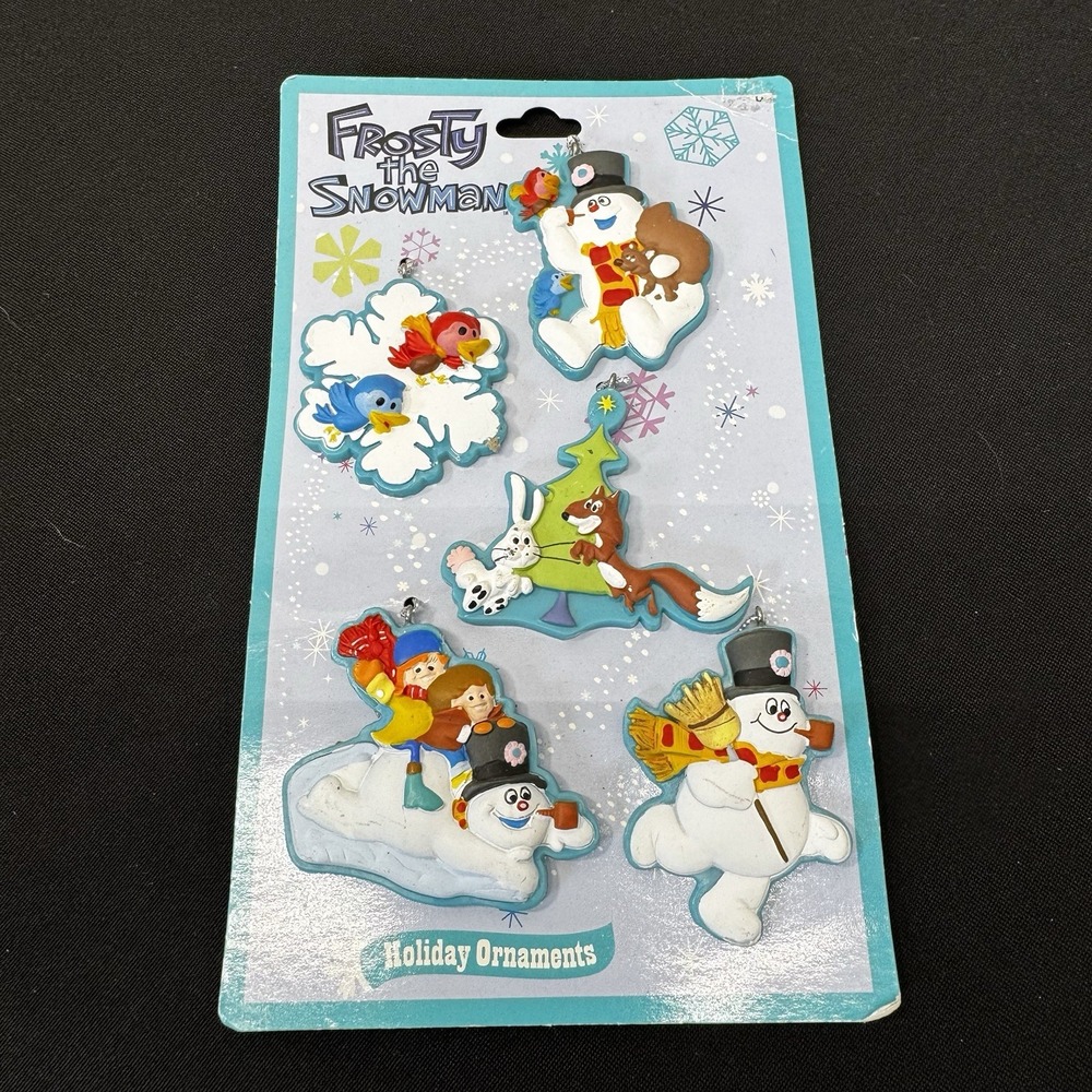 Frosty the Snowman Holiday Ornaments‎ Set of 5 Warner Bros 2010 Christmas Decor